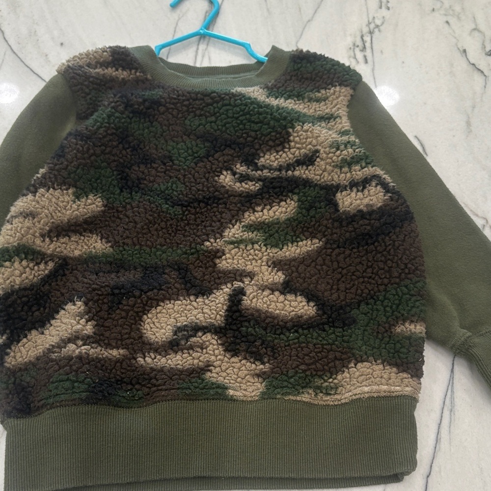 Cotton On Kids Camouflage Sweatshirt - Green and Brown